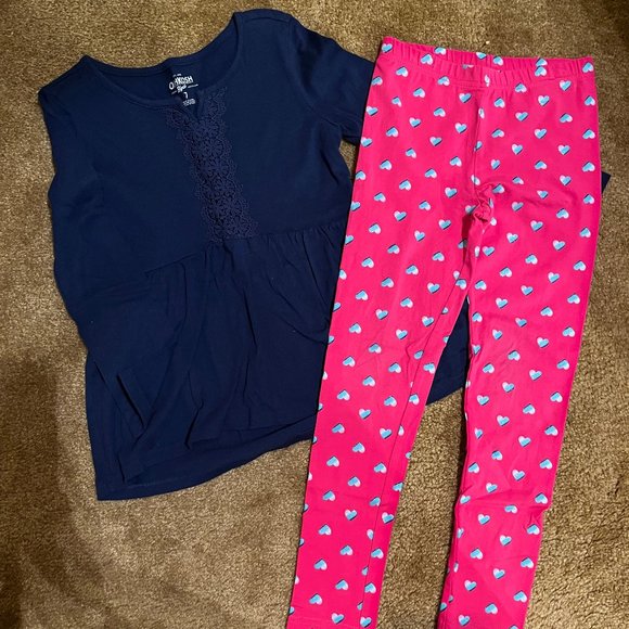 Oshkosh long sleeved top with Carters leggings - Picture 1 of 4